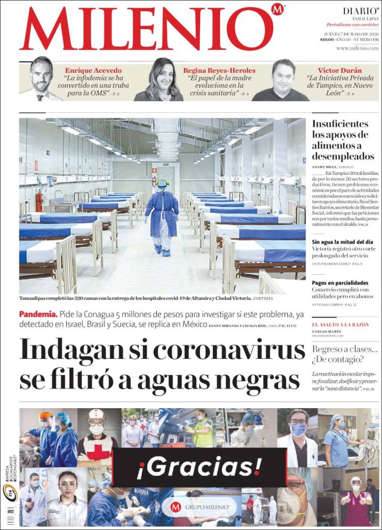 Portada de Milenio - Tamaulipas (México)