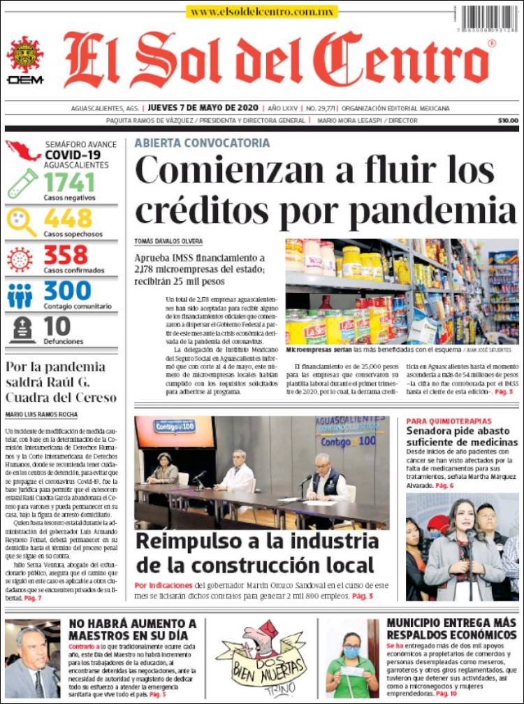 Portada de El Sol del Centro (México)