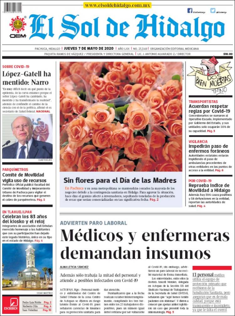 Portada de El Sol de Hidalgo (México)