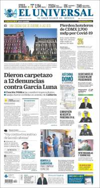 Portada de El Universal (México)