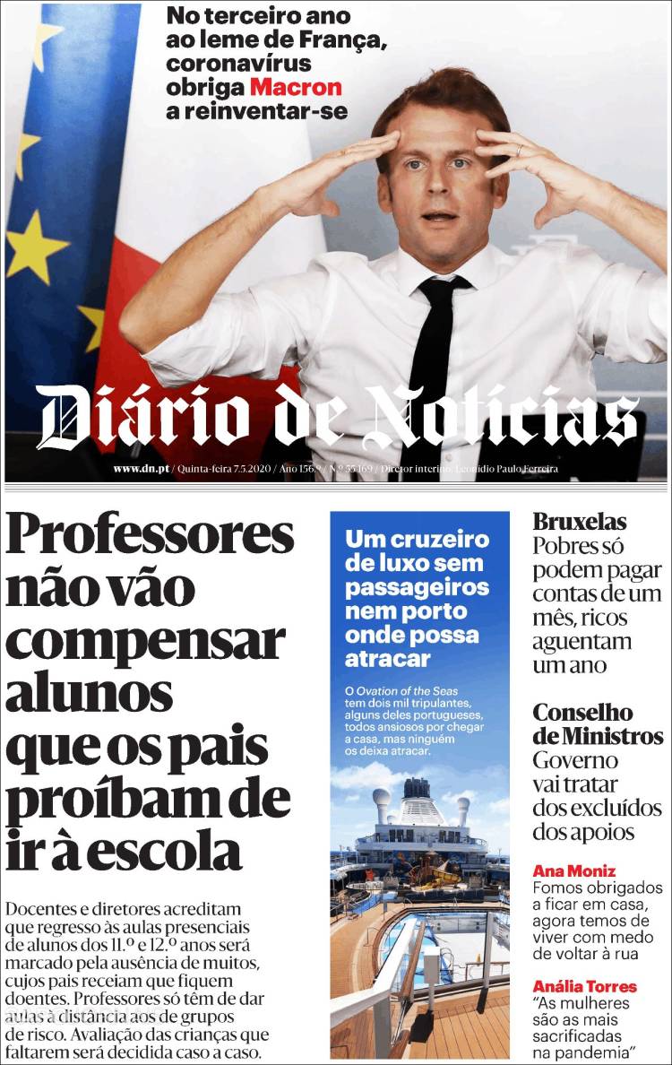 Portada de Diário de Noticias (Portugal)