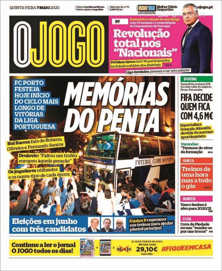 Portada de O Jogo (Portugal)