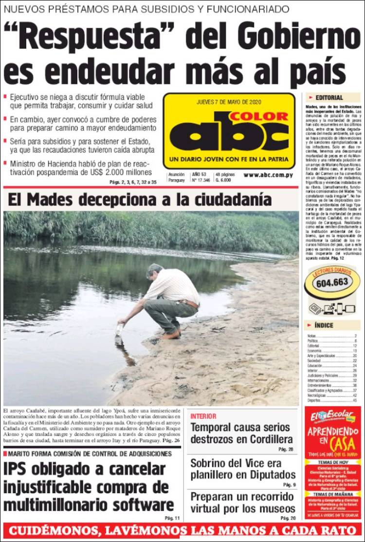 Portada de ABC Color (Paraguay)