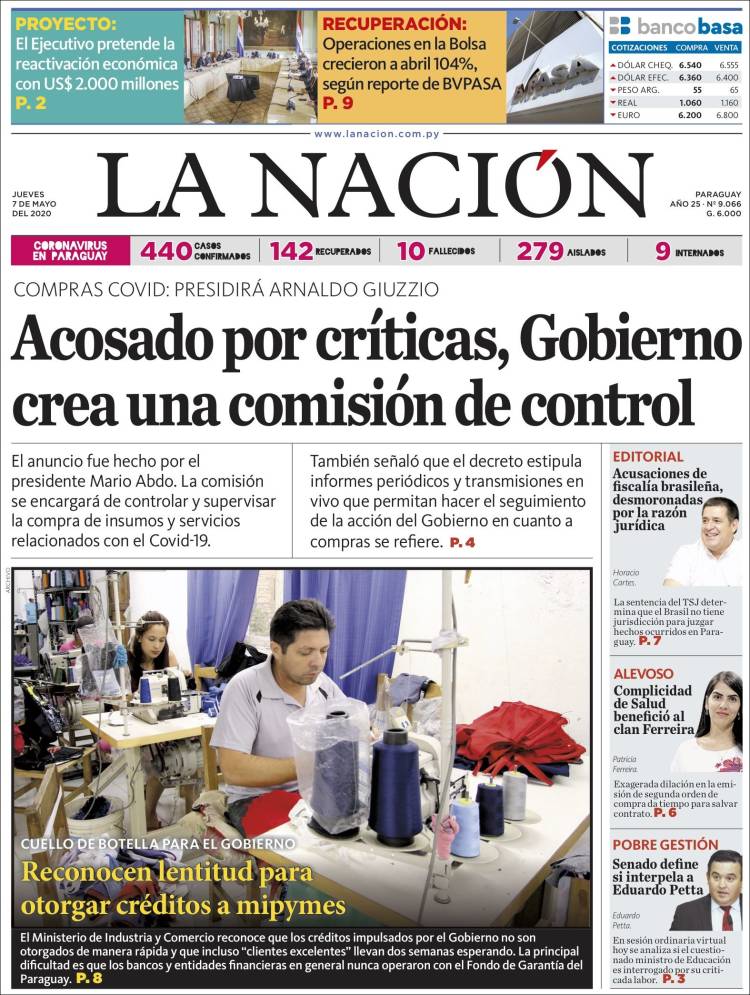 Portada de La Nación (Paraguay)