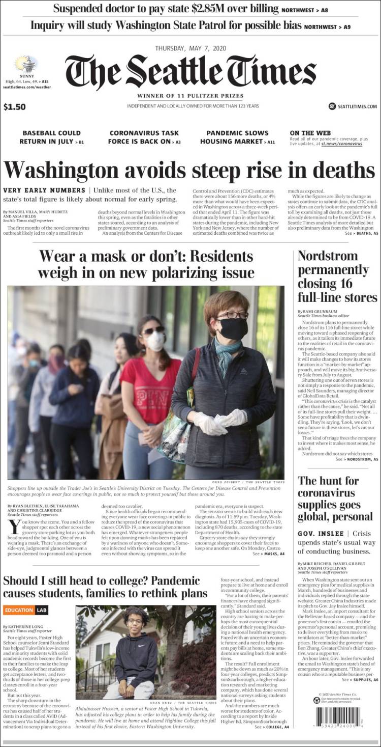 Portada de Seattle Times (USA)