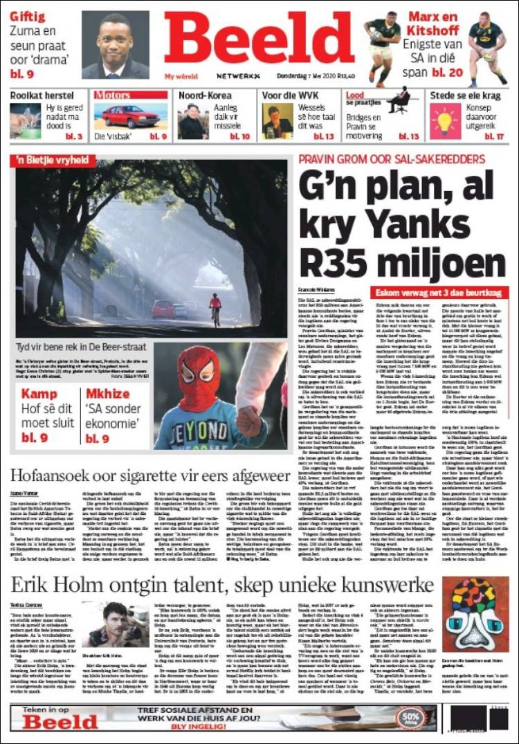 Portada de Beeld (Sud&aacute;frica)