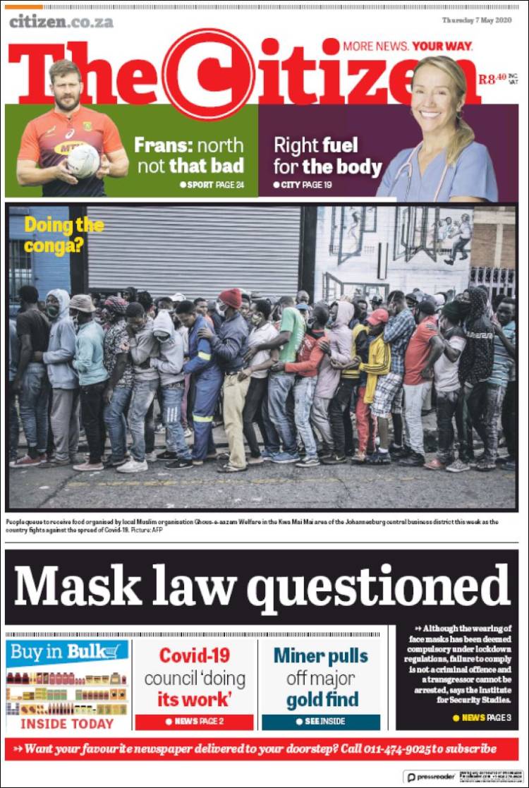 Portada de The Citizen (Sud&aacute;frica)