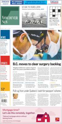 Portada de The Vancouver Sun (Canadá)