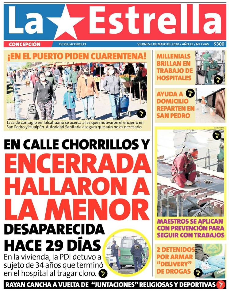 Portada de La Estrella de Concepción (Chile)