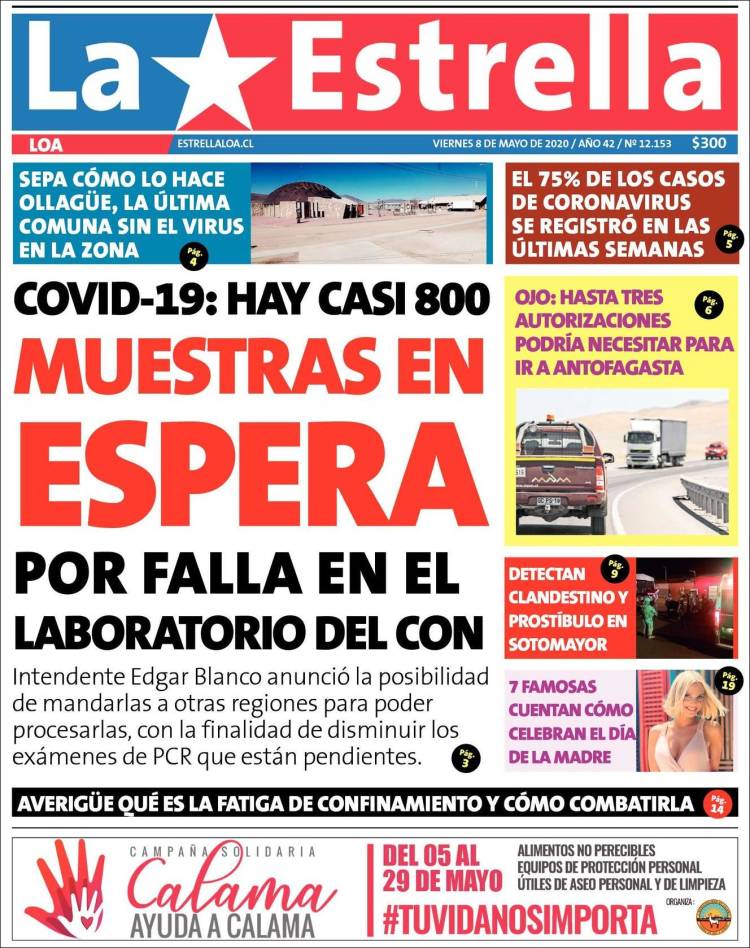 Portada de La Estrella de Loa (Chile)