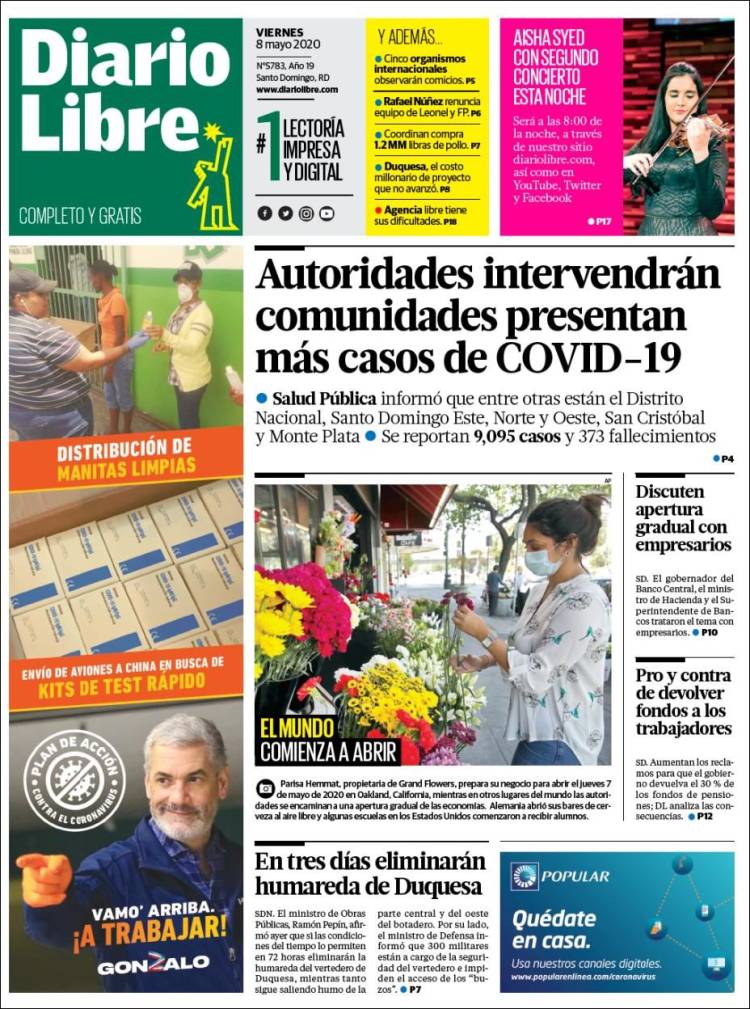 Portada de Diario Libre (R. Dominicana)