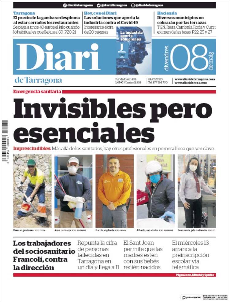 Portada de Diari de Tarragona (Espa&ntilde;a)