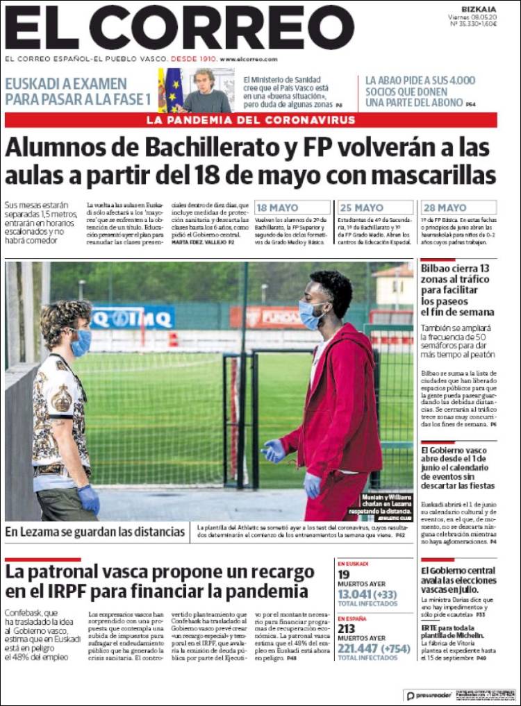 Portada de El Correo (Espa&ntilde;a)