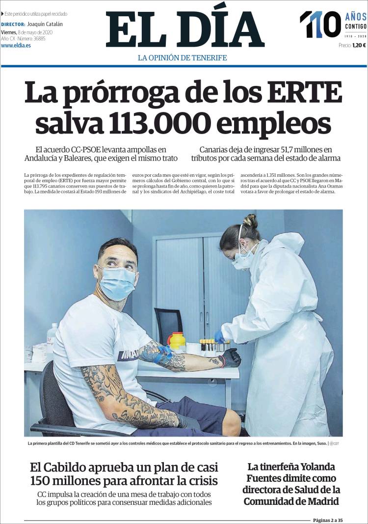 Portada de El Día (Espa&ntilde;a)