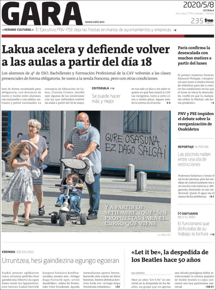 Portada de Gara (Espa&ntilde;a)