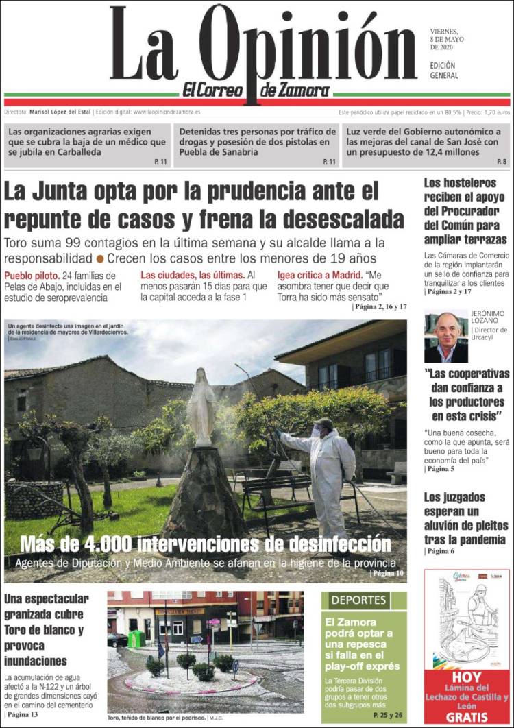 Portada de La Opinión - El Correo de Zamora (Espa&ntilde;a)