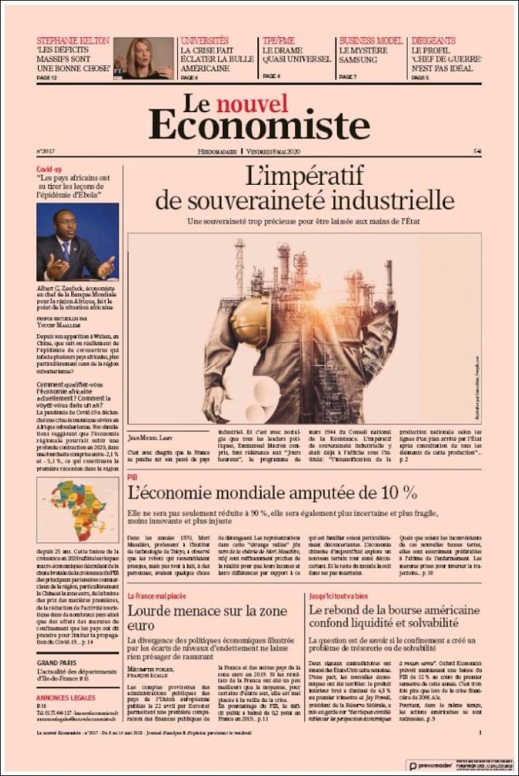 Portada de Le nouvel Economiste (Francia)
