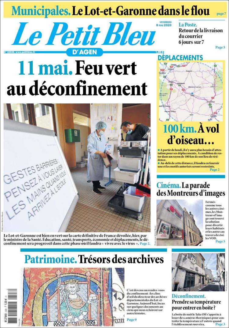 Portada de Le Petit Bleu (Francia)