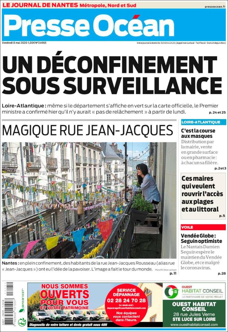 Portada de Presse Ocean (Francia)