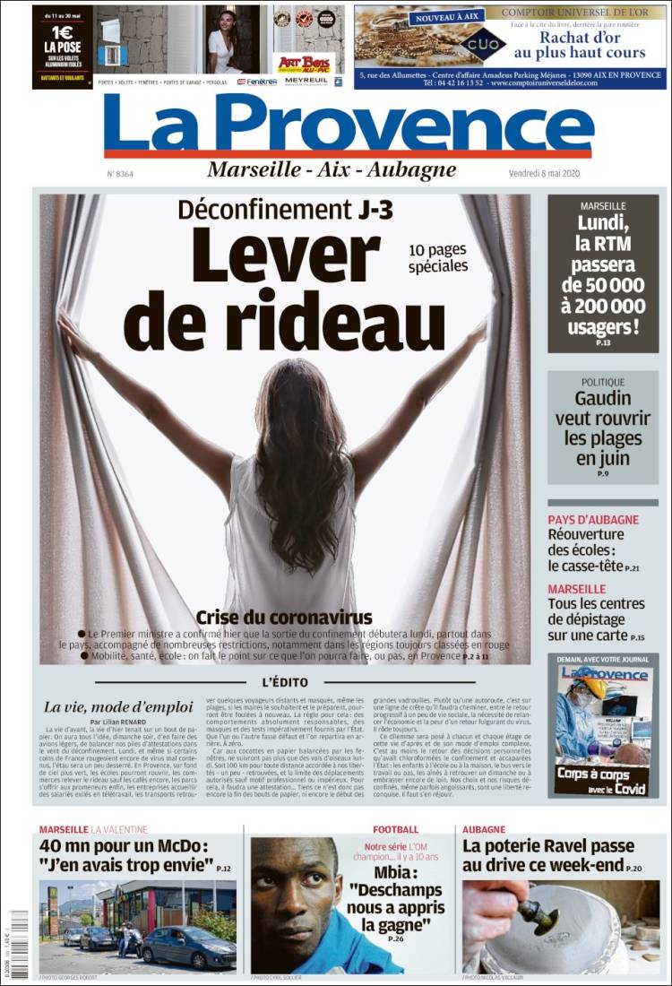 Portada de La Provence (Francia)