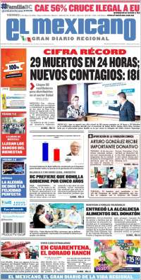 Portada de El Mexicano - El Gran Diario Regional (México)