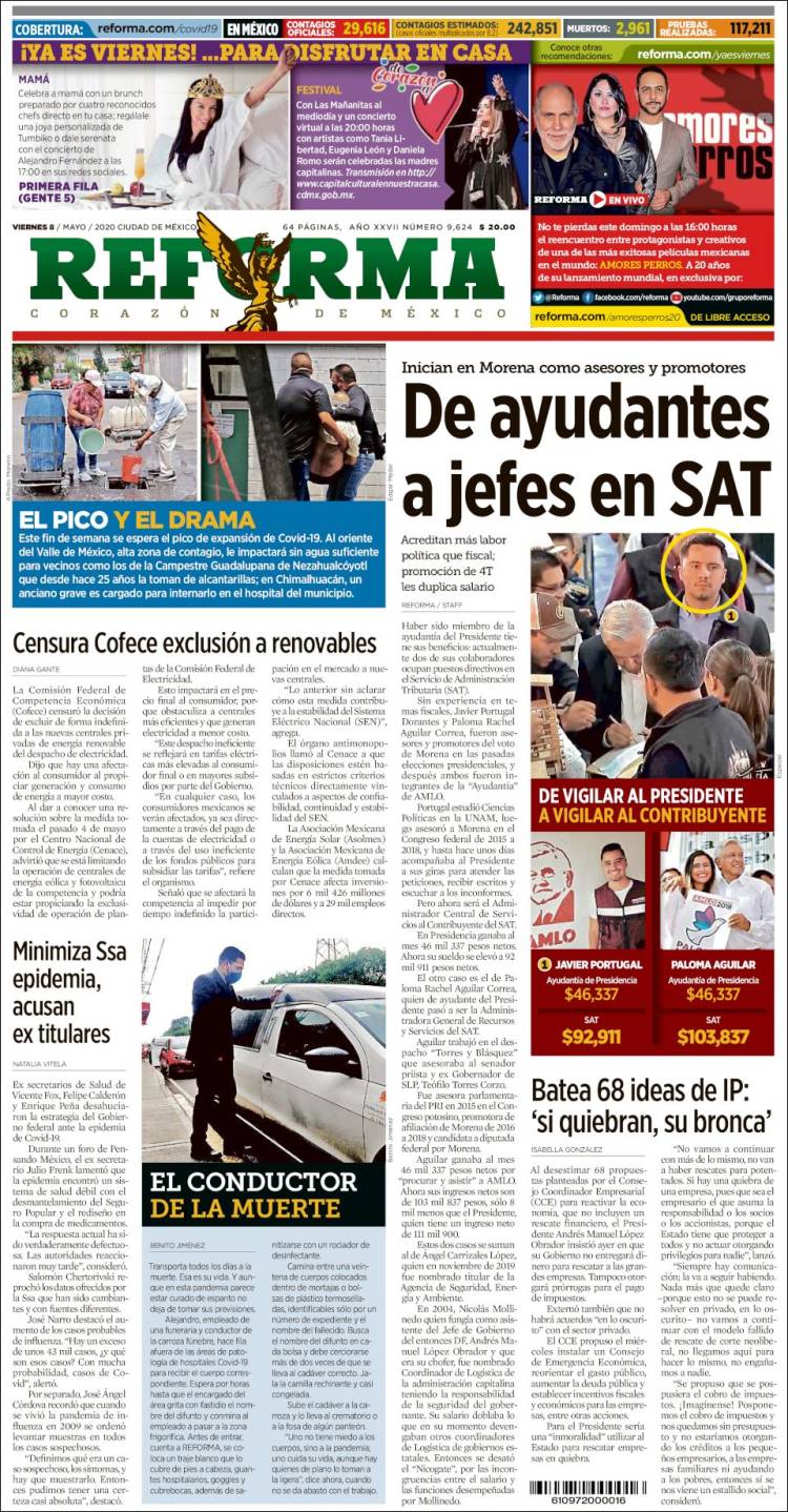 Portada de Reforma (México)