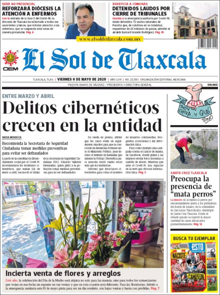 Portada de El Sol de Tlaxcala (México)