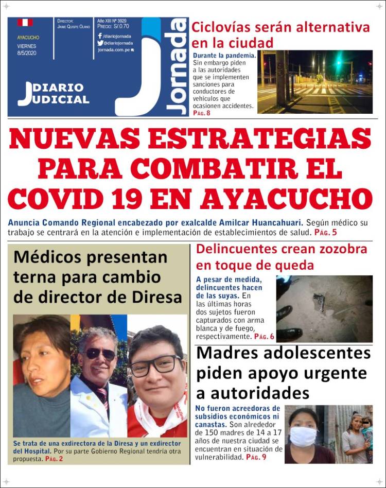 Portada de Diario Jornada (Per&uacute;)