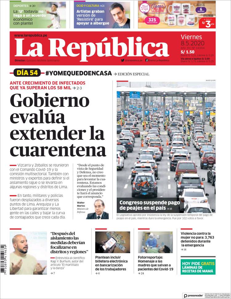 Portada de La Republica (Per&uacute;)