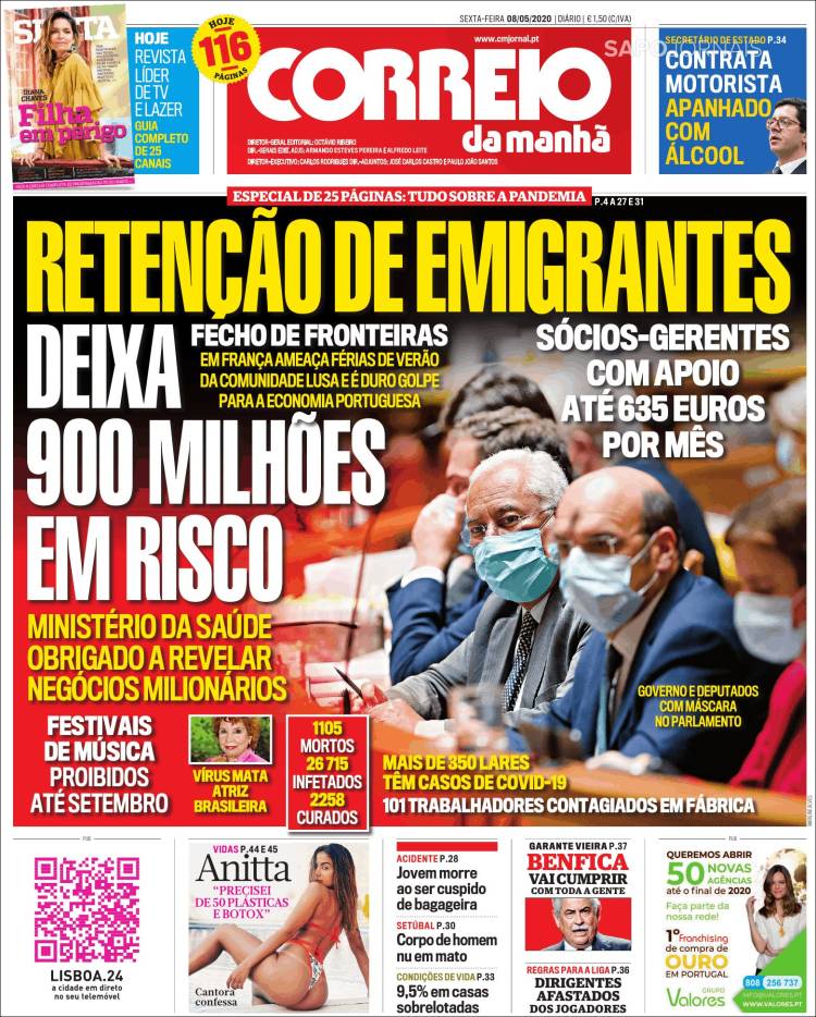 Portada de Correio da Manhã (Portugal)