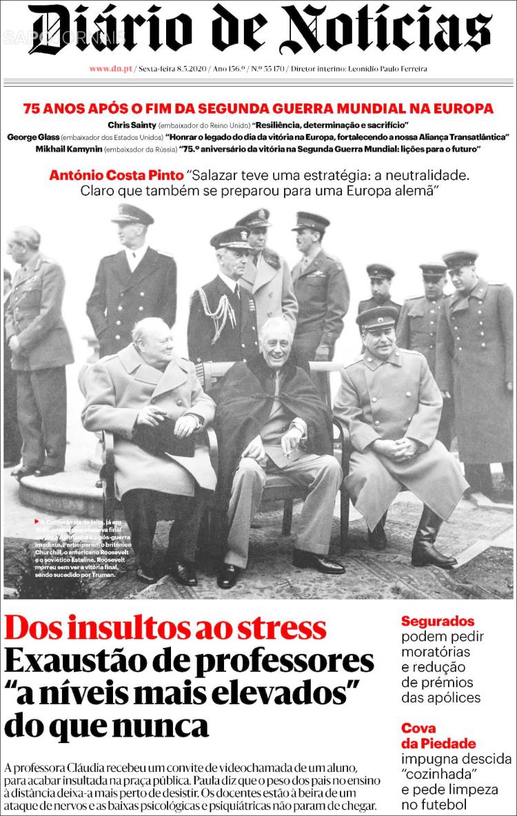 Portada de Diário de Noticias (Portugal)