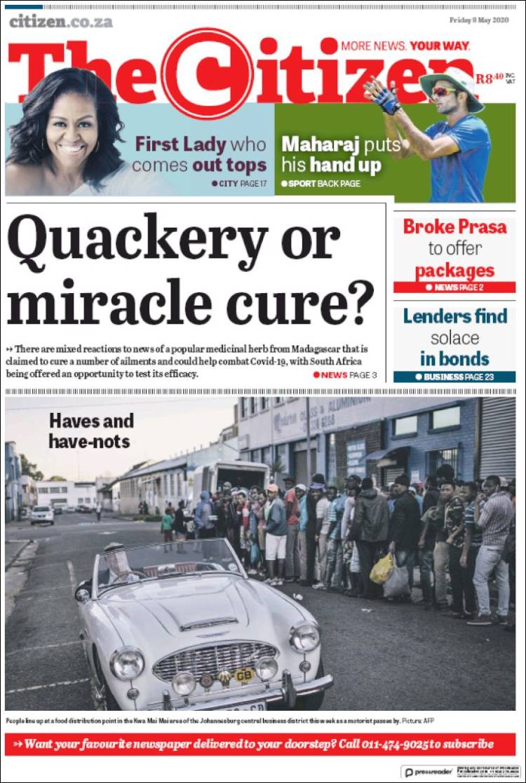 Portada de The Citizen (Sud&aacute;frica)