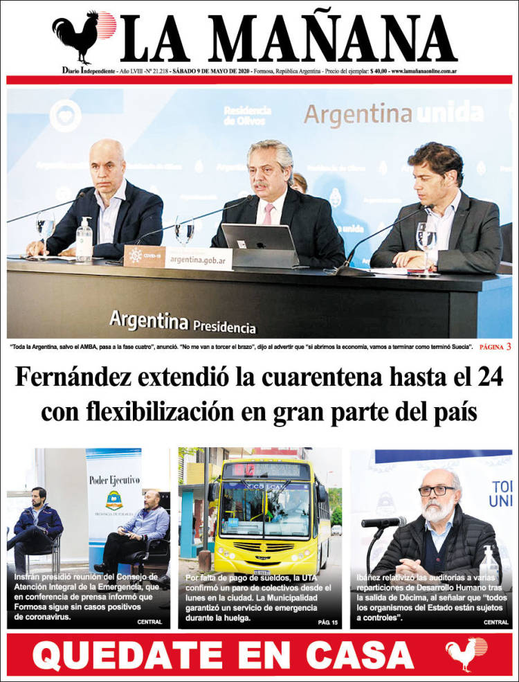Portada de Diario La Mañana (Argentina)