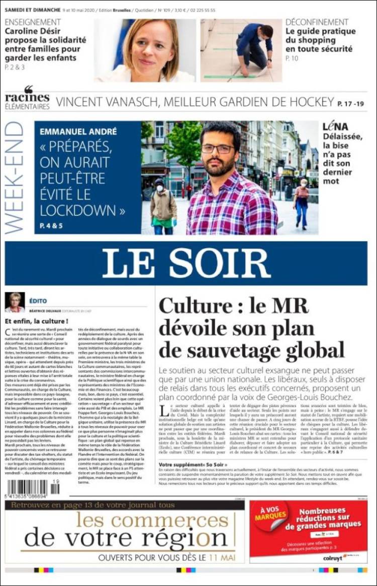 Portada de Le Soir (B&eacute;lgica)