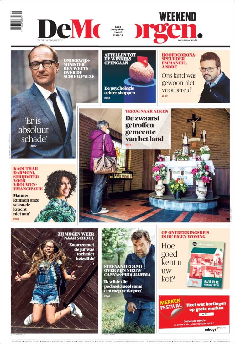 Portada de De Morgen (B&eacute;lgica)