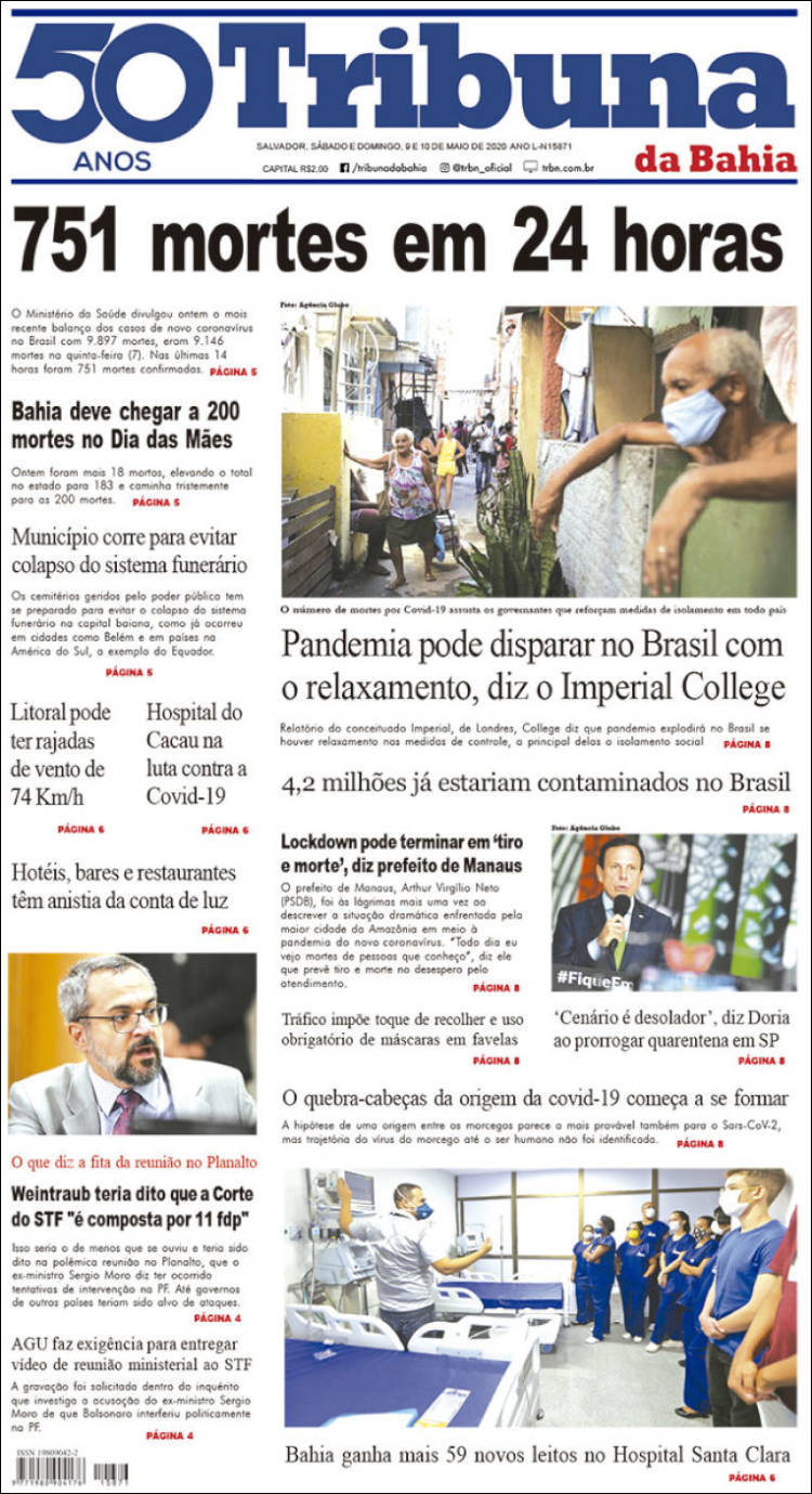 Portada de Tribuna da Bahia (Brasil)