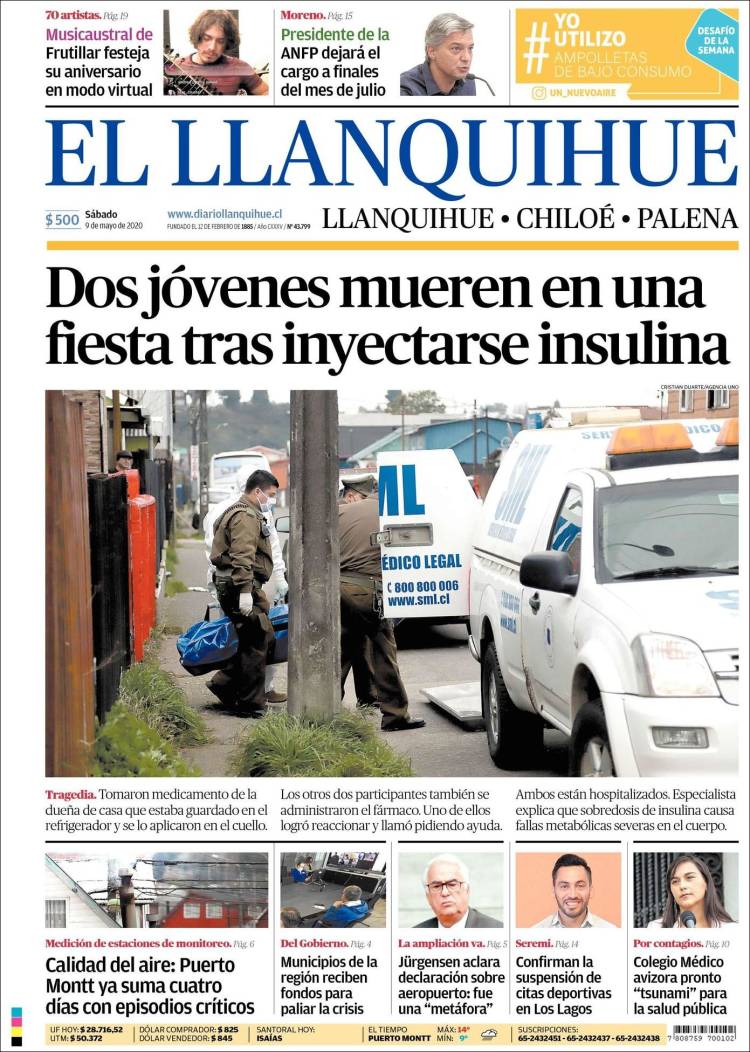 Portada de El Llanquihue (Chile)