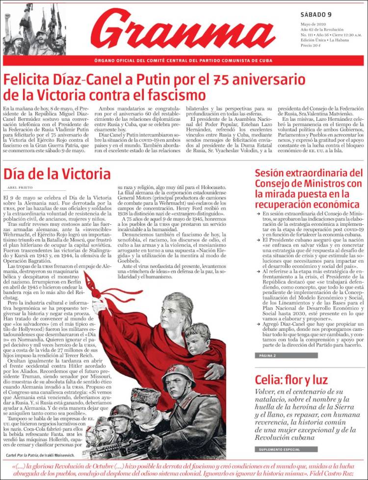 Portada de Granma (Cuba)