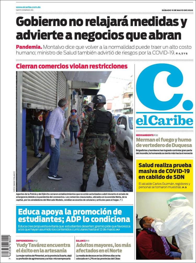 Portada de El Caribe (R. Dominicana)