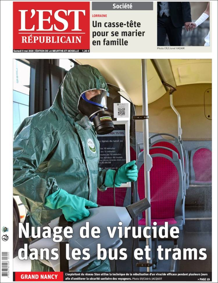 Portada de L'Est Republicain (Francia)