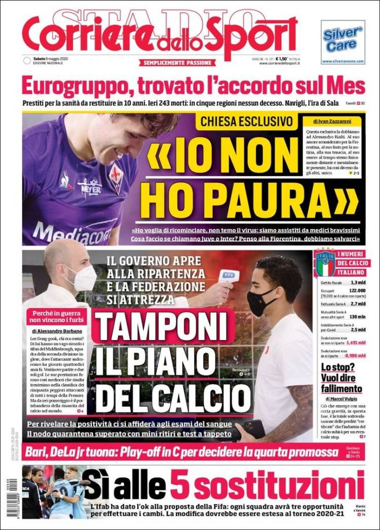 Portada de Corriere dello Sport (Italia)