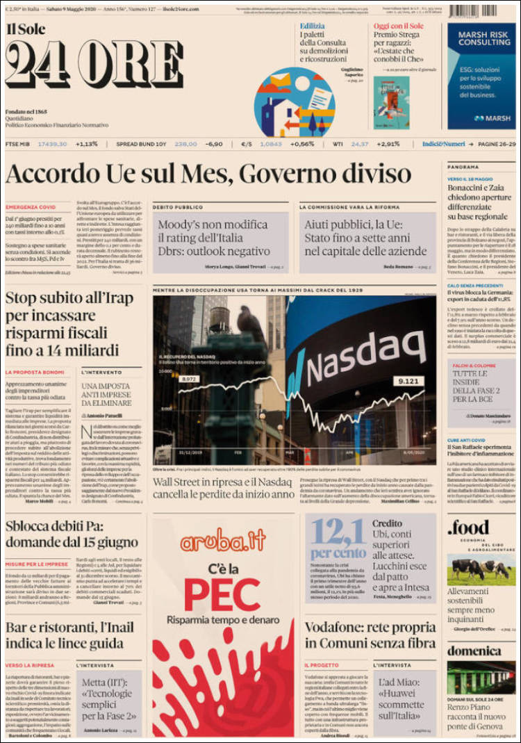 Portada de Il Sole 24 ORE (Italia)
