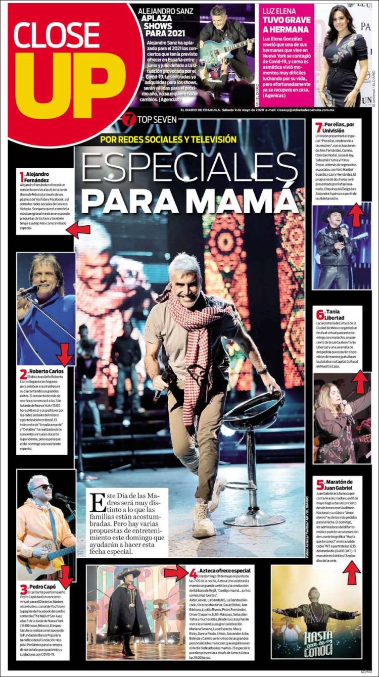 Portada de El Diario de Coahuila (M&eacute;xico)