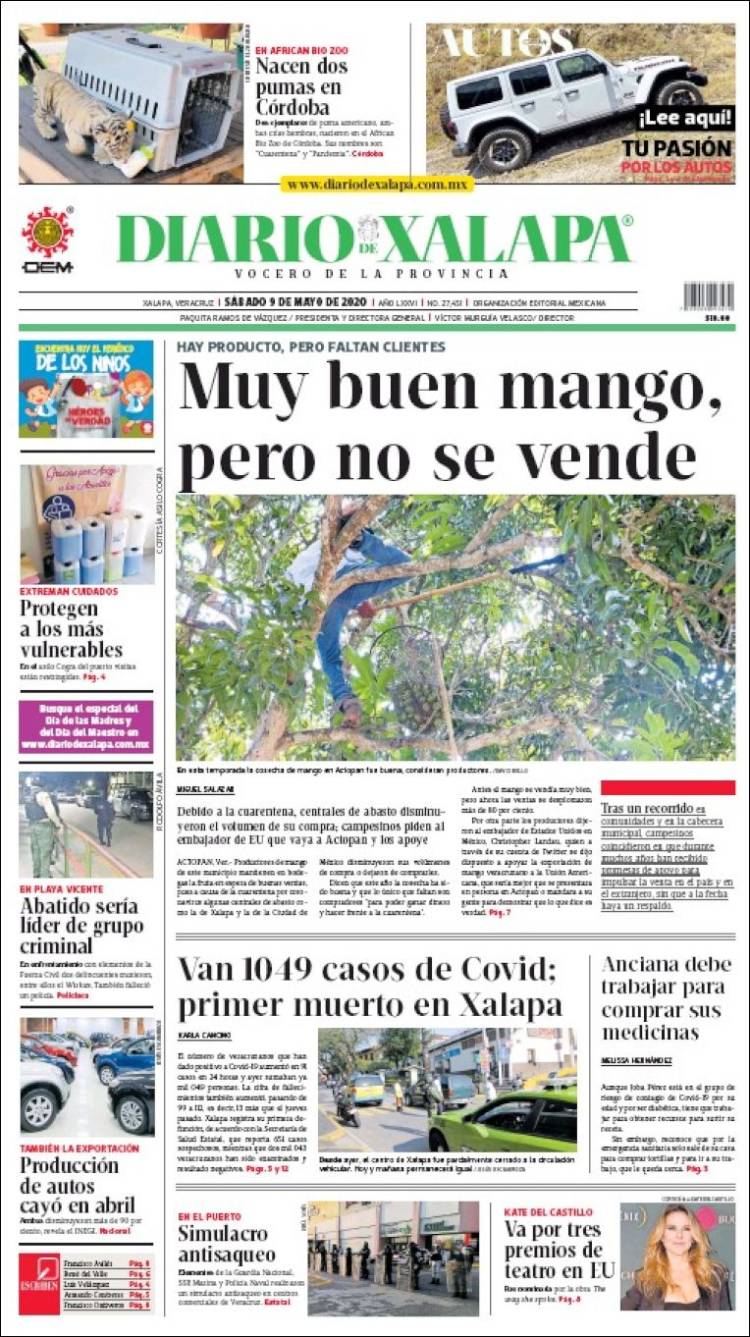 Portada de Diario de Xalapa (M&eacute;xico)