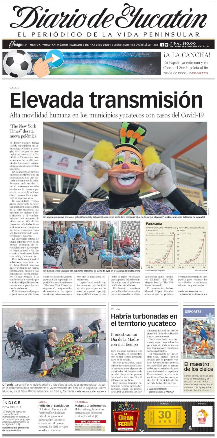 Portada de Diario de Yucatán (M&eacute;xico)