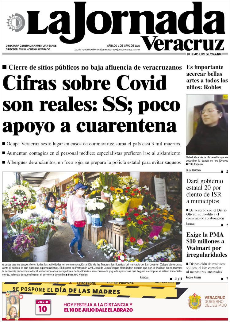 Portada de La Jornada Veracruz (M&eacute;xico)