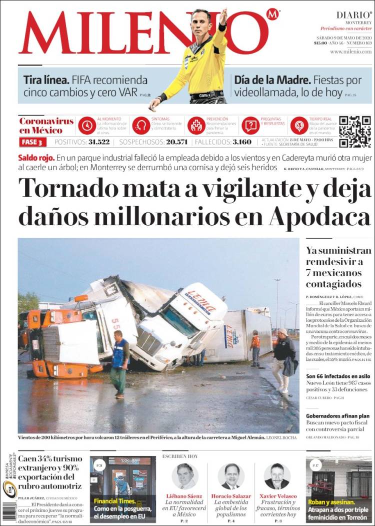 Portada de Milenio de Monterrey (M&eacute;xico)