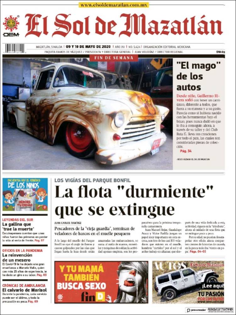 Portada de El Sol de Mazatlán (M&eacute;xico)