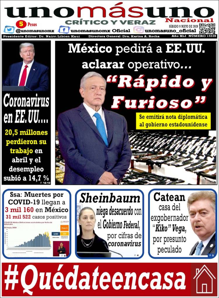 Portada de unomásuno (M&eacute;xico)