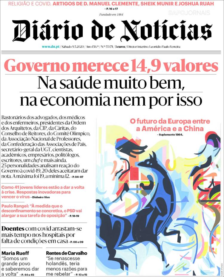 Portada de Diário de Noticias (Portugal)